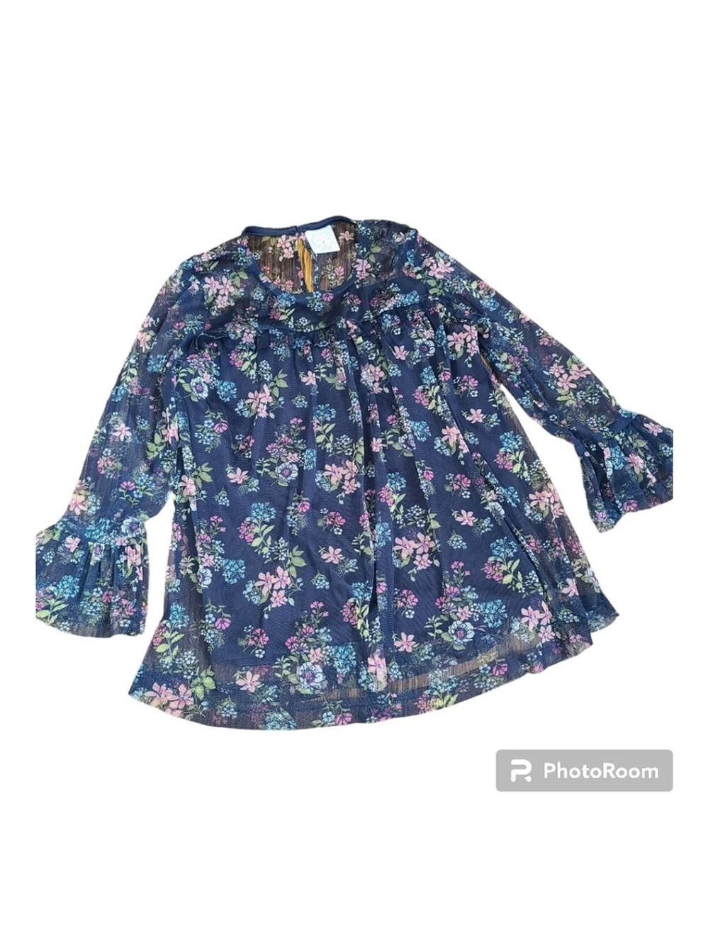 Pony Tails Sheer Long-Sleeve Lined Top Girls M - Picture 2 of 11